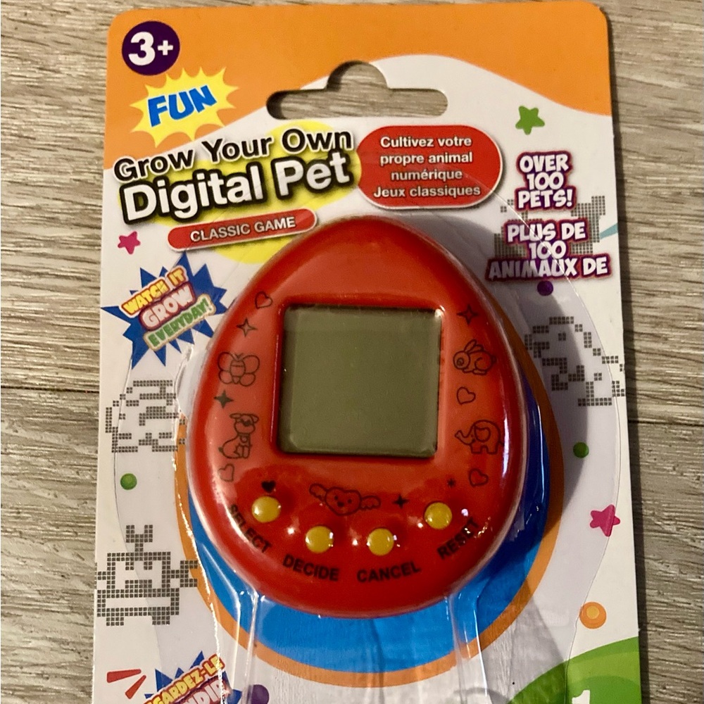 Red Digital Pet Classic Game like Tamagotchi